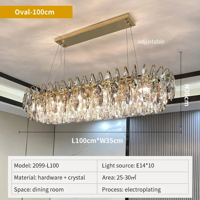 Verthara Premium Round Crystal Ceiling Chandelier L100cm