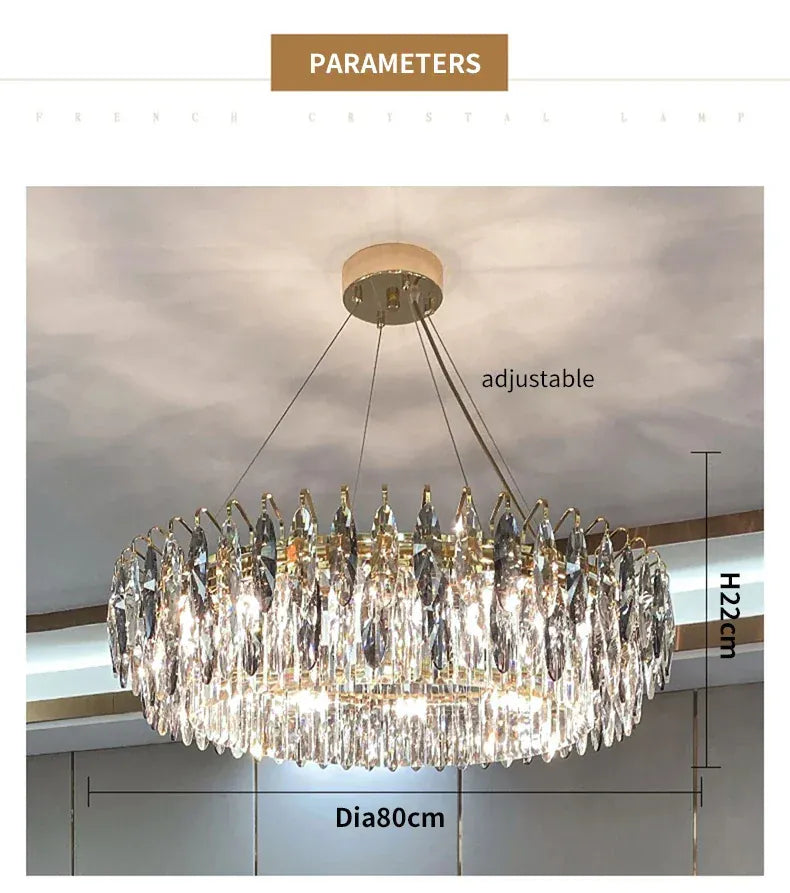 Verthara Premium Round Crystal Ceiling Chandelier