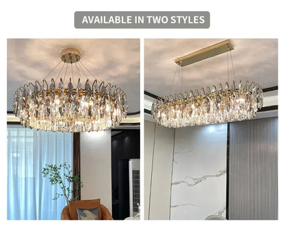 Verthara Premium Round Crystal Ceiling Chandelier