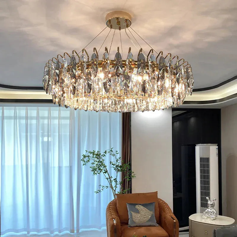 Verthara Premium Round Crystal Ceiling Chandelier