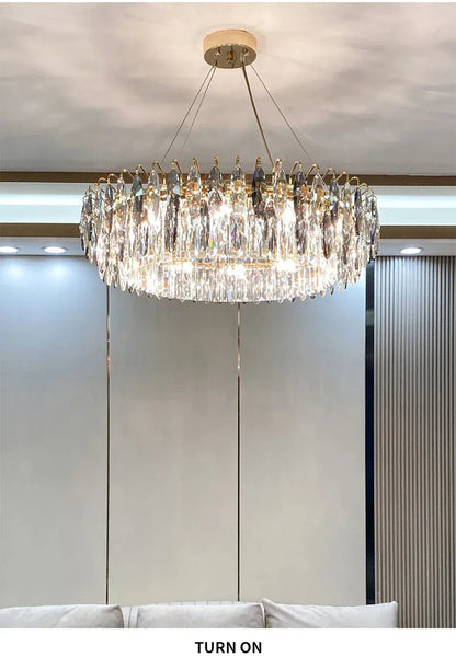 Verthara Premium Round Crystal Ceiling Chandelier