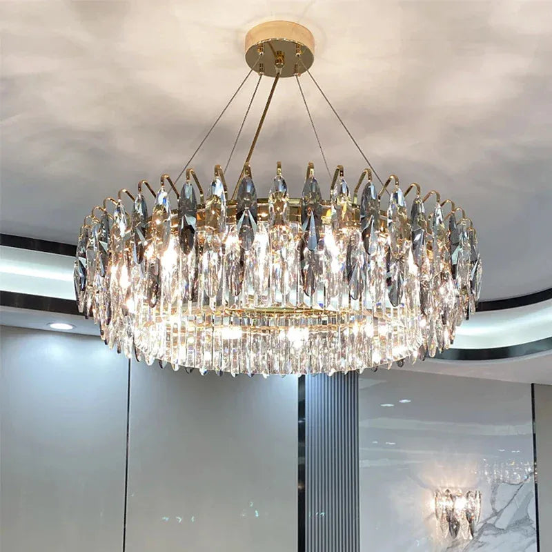 Verthara Premium Round Crystal Ceiling Chandelier