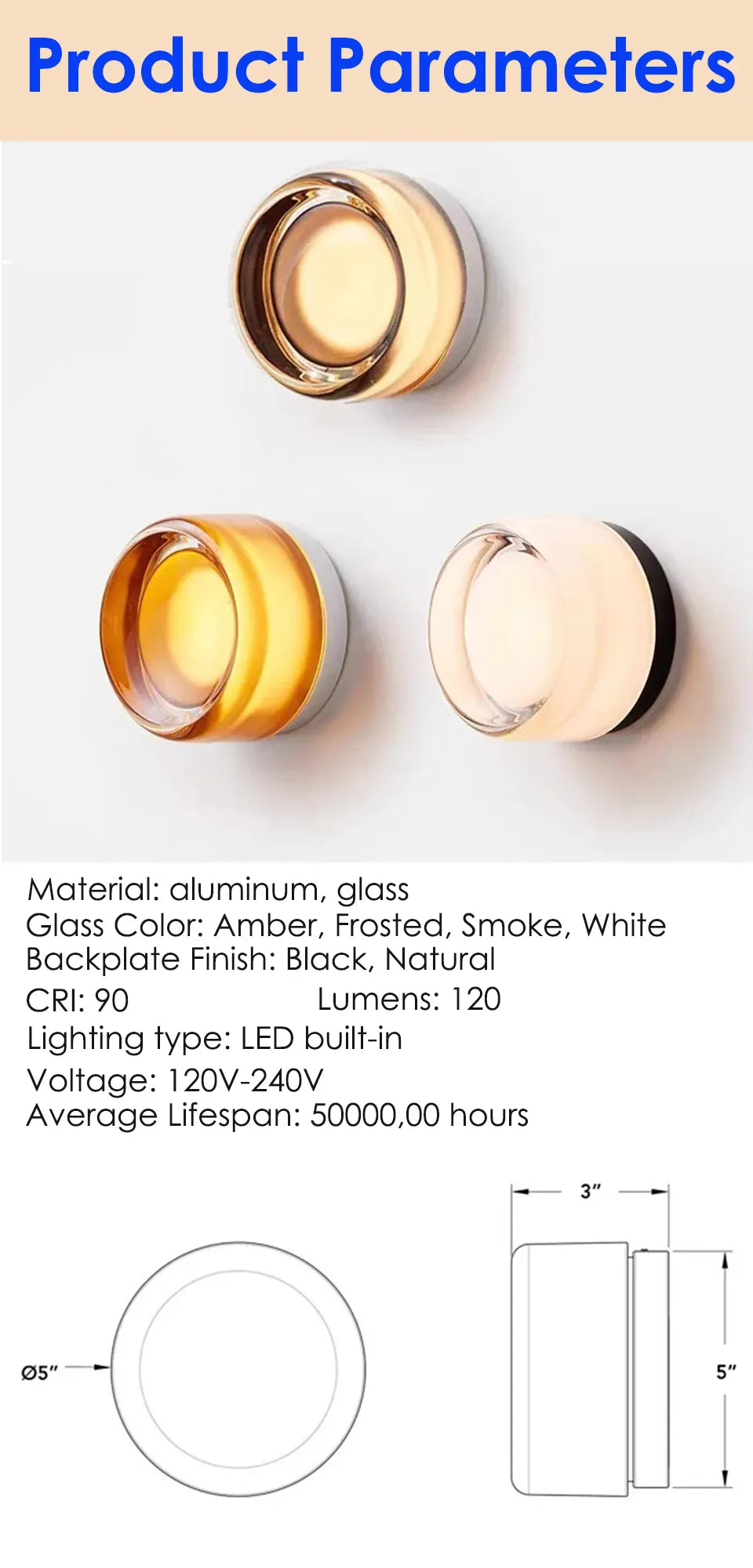 Verthara Premium Round LED Indoor-Outdoor Wall Sconce