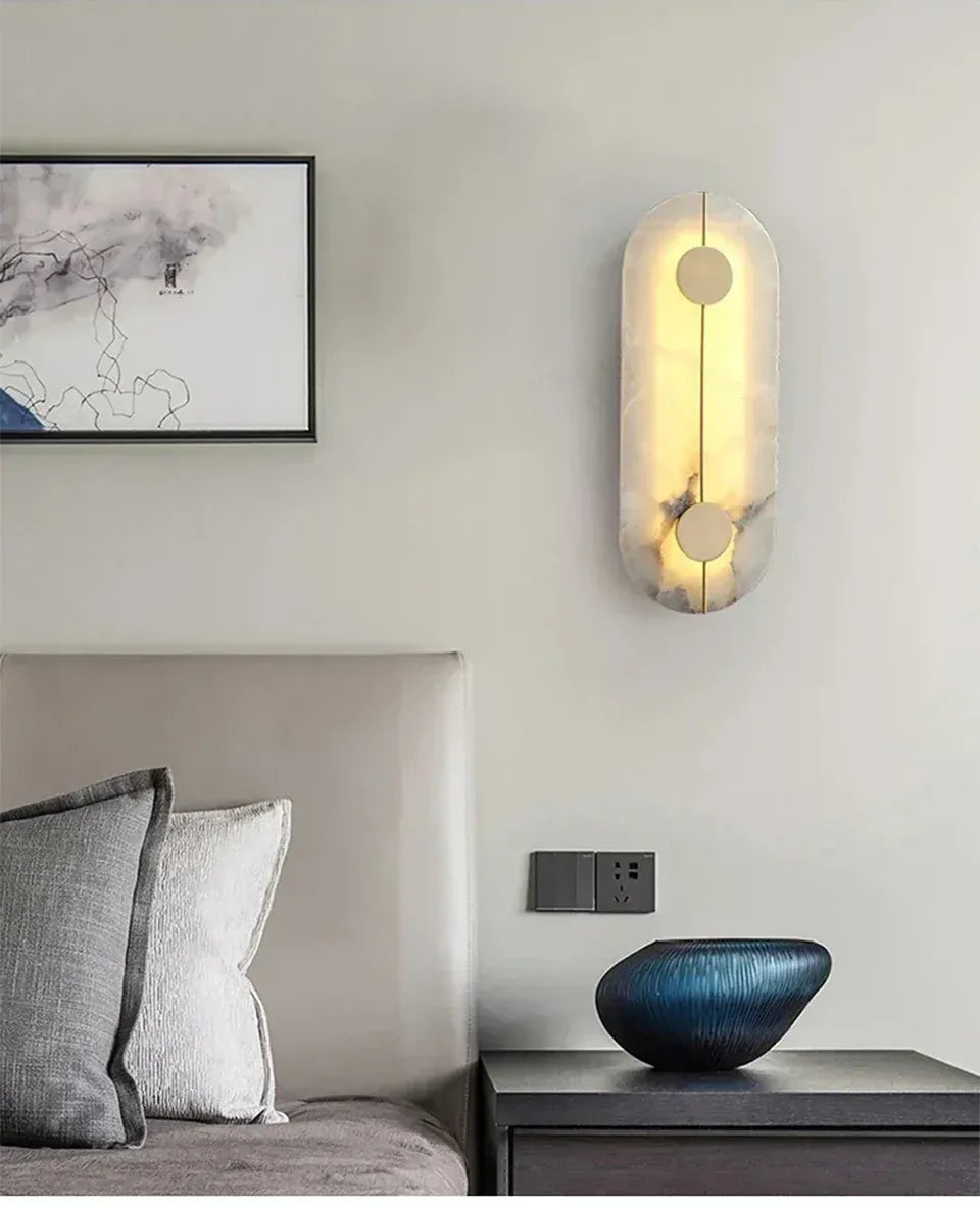 Verthara Premium Round Marble LED Wall Sconce