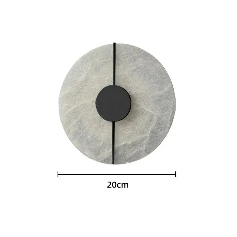 Verthara Premium Round Marble LED Wall Sconce D20cm black