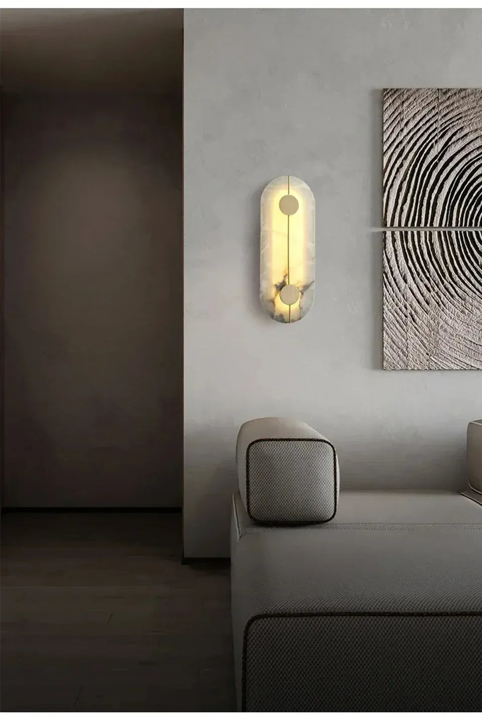 Verthara Premium Round Marble LED Wall Sconce