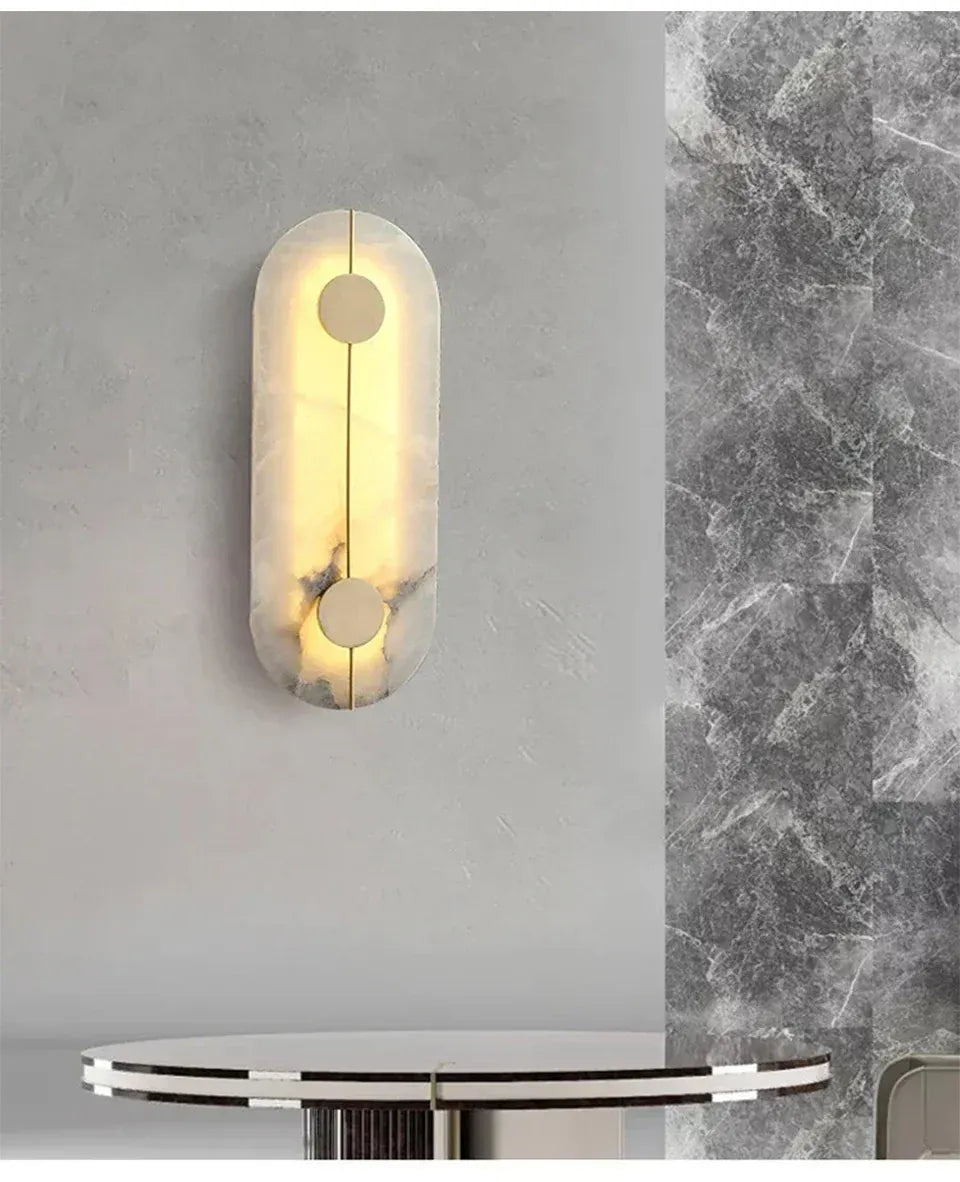 Verthara Premium Round Marble LED Wall Sconce