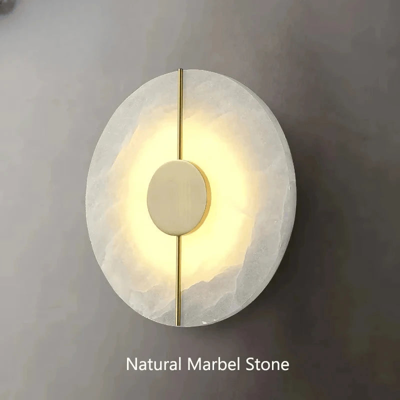 Verthara Premium Round Marble LED Wall Sconce