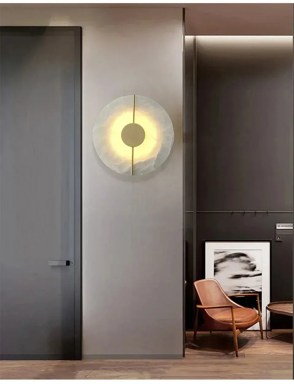 Verthara Premium Round Marble LED Wall Sconce