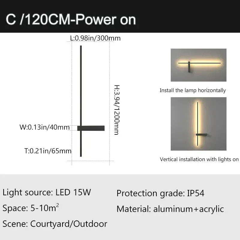 Verthara Premium Slim Linear Outdoor Wall Sconce