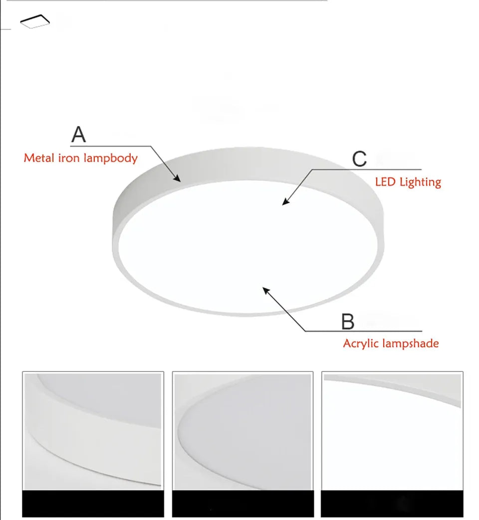 Verthara Premium Slim Round Dimmable LED Ceiling Light with Remote