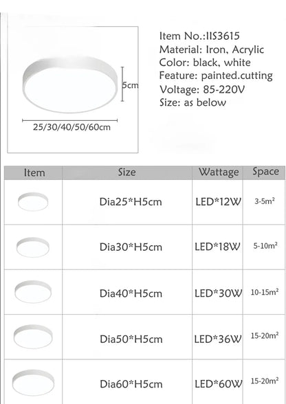 Verthara Premium Slim Round Dimmable LED Ceiling Light with Remote