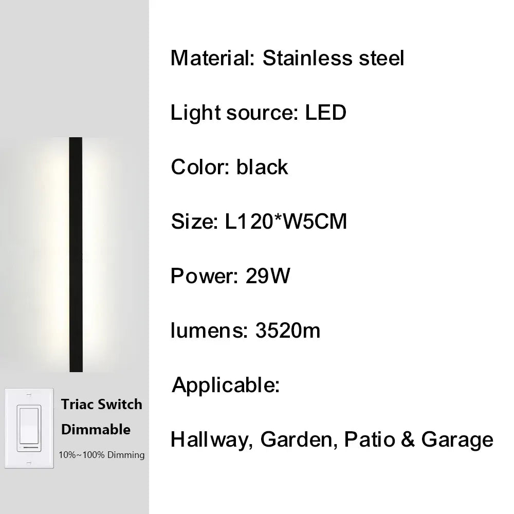 Verthara Premium Smart Dimmable Stainless Steel Outdoor Sconce