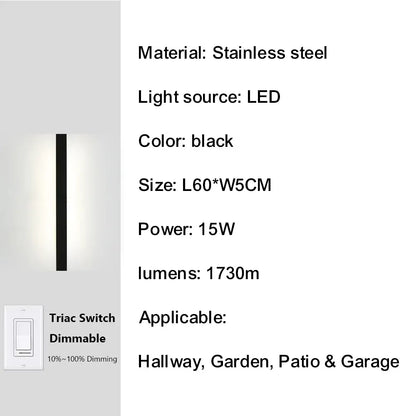Verthara Premium Smart Dimmable Stainless Steel Outdoor Sconce