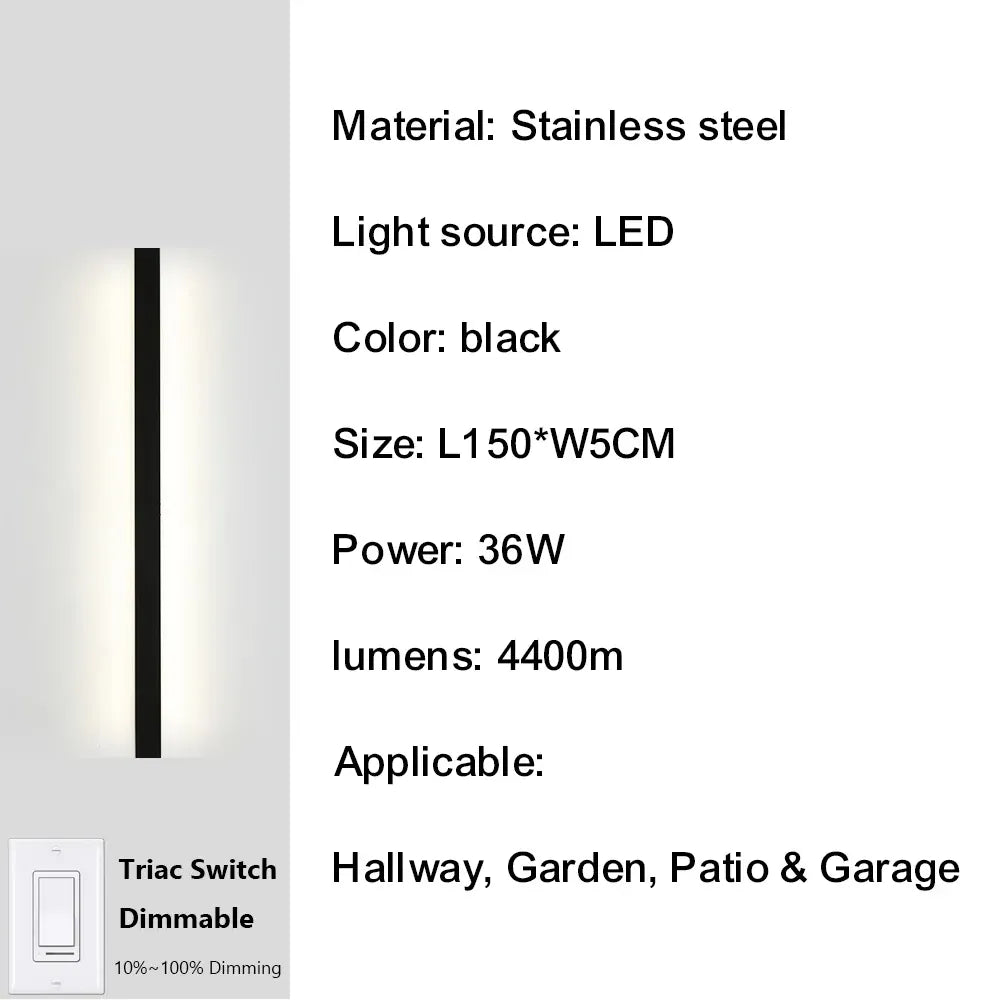Verthara Premium Smart Dimmable Stainless Steel Outdoor Sconce