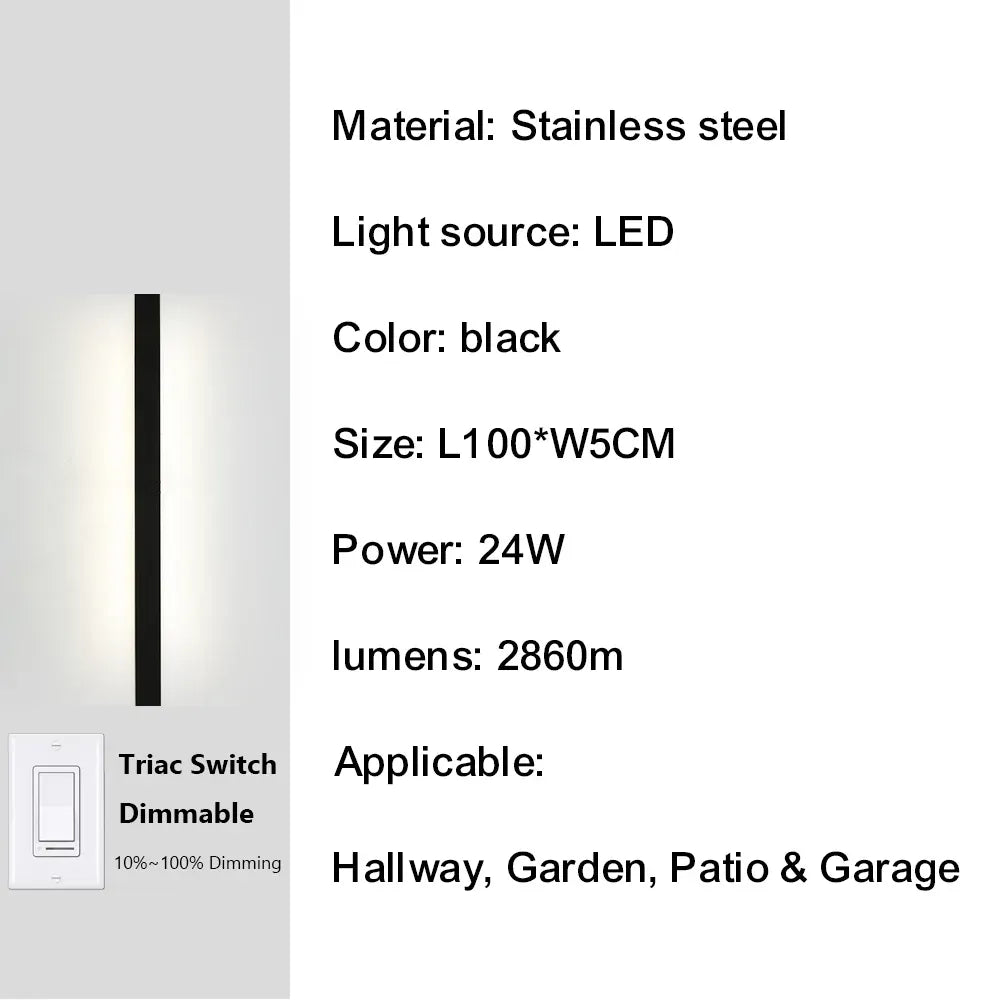 Verthara Premium Smart Dimmable Stainless Steel Outdoor Sconce