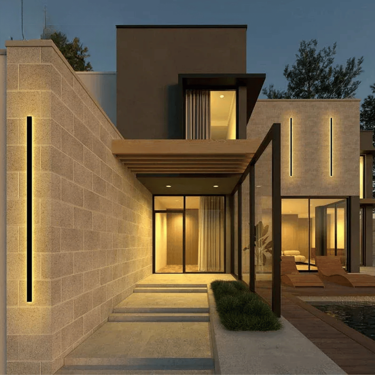 Verthara Premium Smart Outdoor Wall Light with Triac Dimming, IP67 Waterproof Stainless Steel Lantern for Garden and Porch