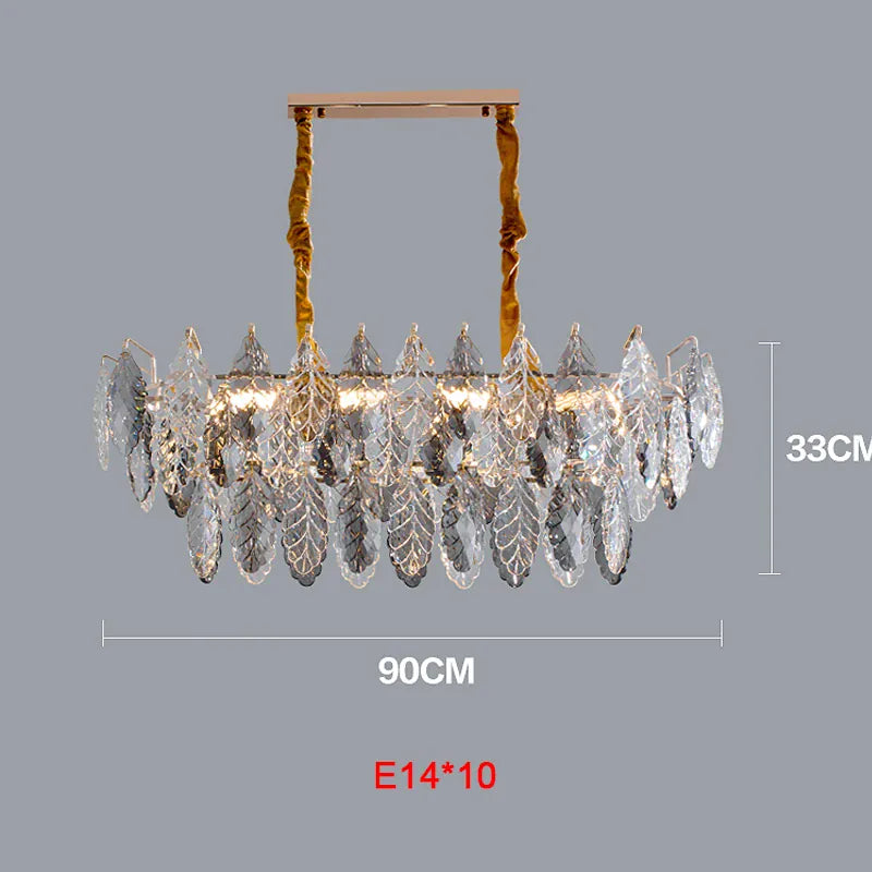 Verthara Premium Smoky Grey Crystal Round Pendant Chandelier L900xW340xH300 / COOL WHITE