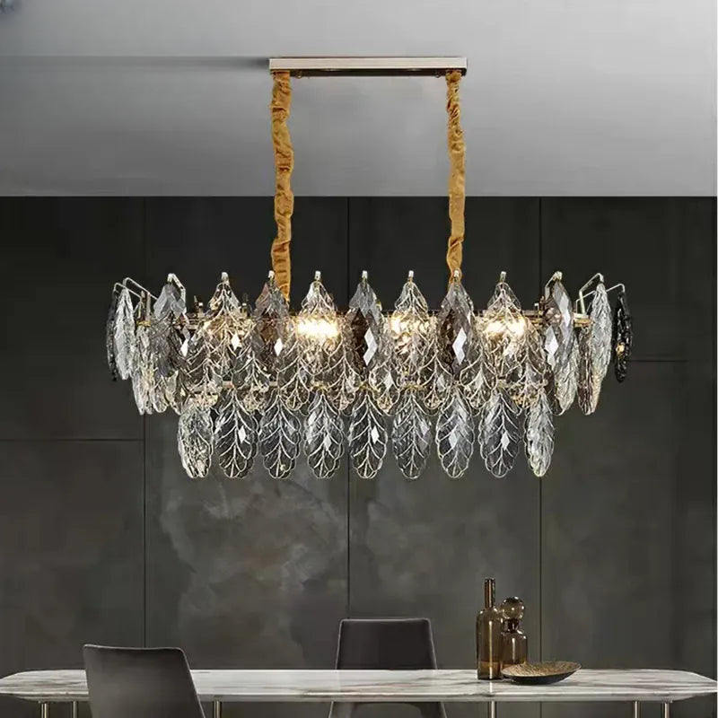 Verthara Premium Smoky Grey Crystal Round Pendant Chandelier