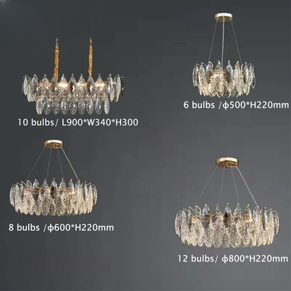 Verthara Premium Smoky Grey Crystal Round Pendant Chandelier