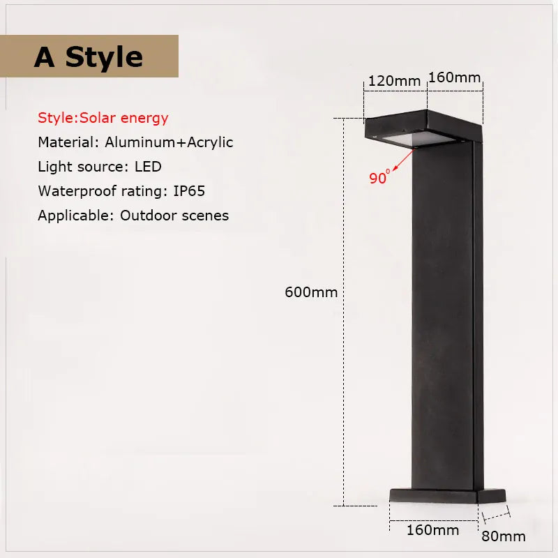 Verthara Premium Solar Aluminium Pathway Garden Lamp A style / cool white