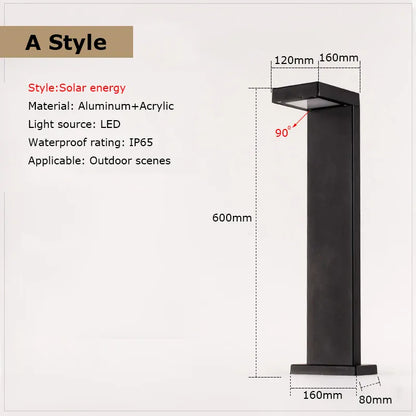 Verthara Premium Solar Aluminium Pathway Garden Lamp A style / cool white