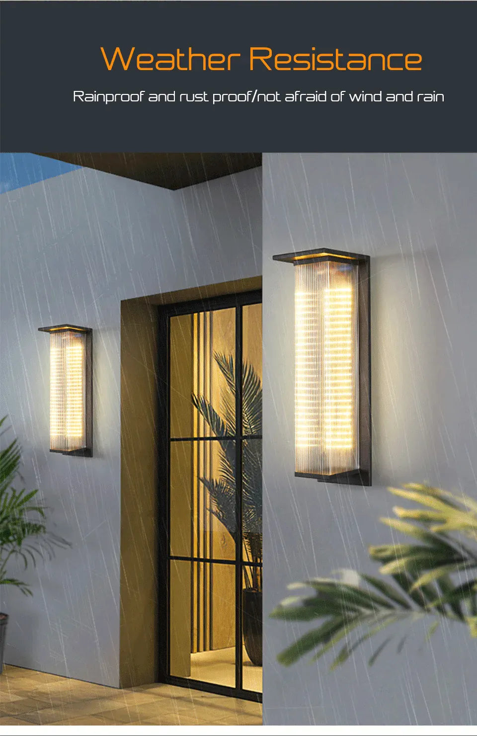 Verthara Premium Solar Dusk-to-Dawn Porch Wall Lantern H60cm