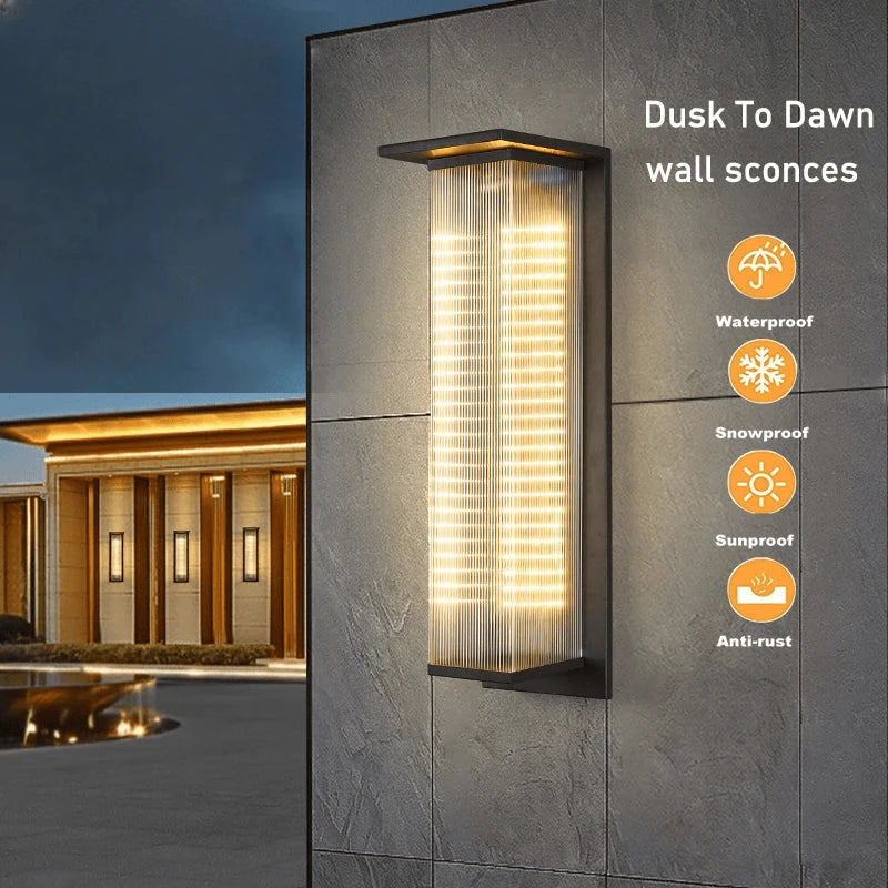 Verthara Premium Solar Dusk-to-Dawn Porch Wall Lantern H60cm