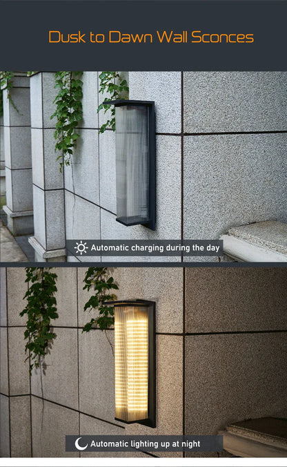 Verthara Premium Solar Dusk-to-Dawn Porch Wall Lantern H60cm