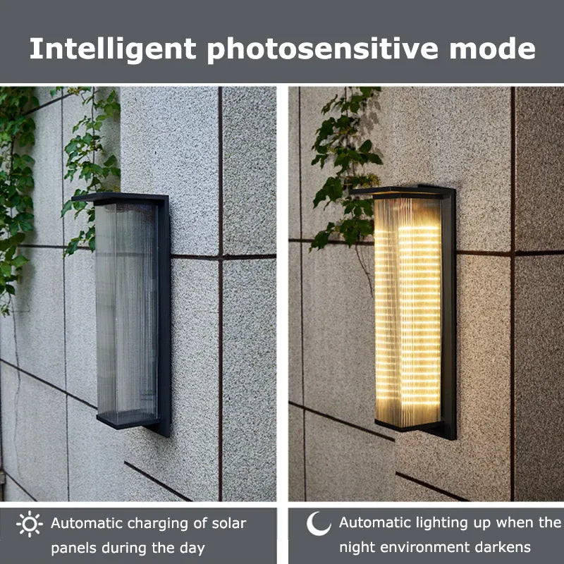 Verthara Premium Solar Dusk-to-Dawn Porch Wall Lantern H60cm