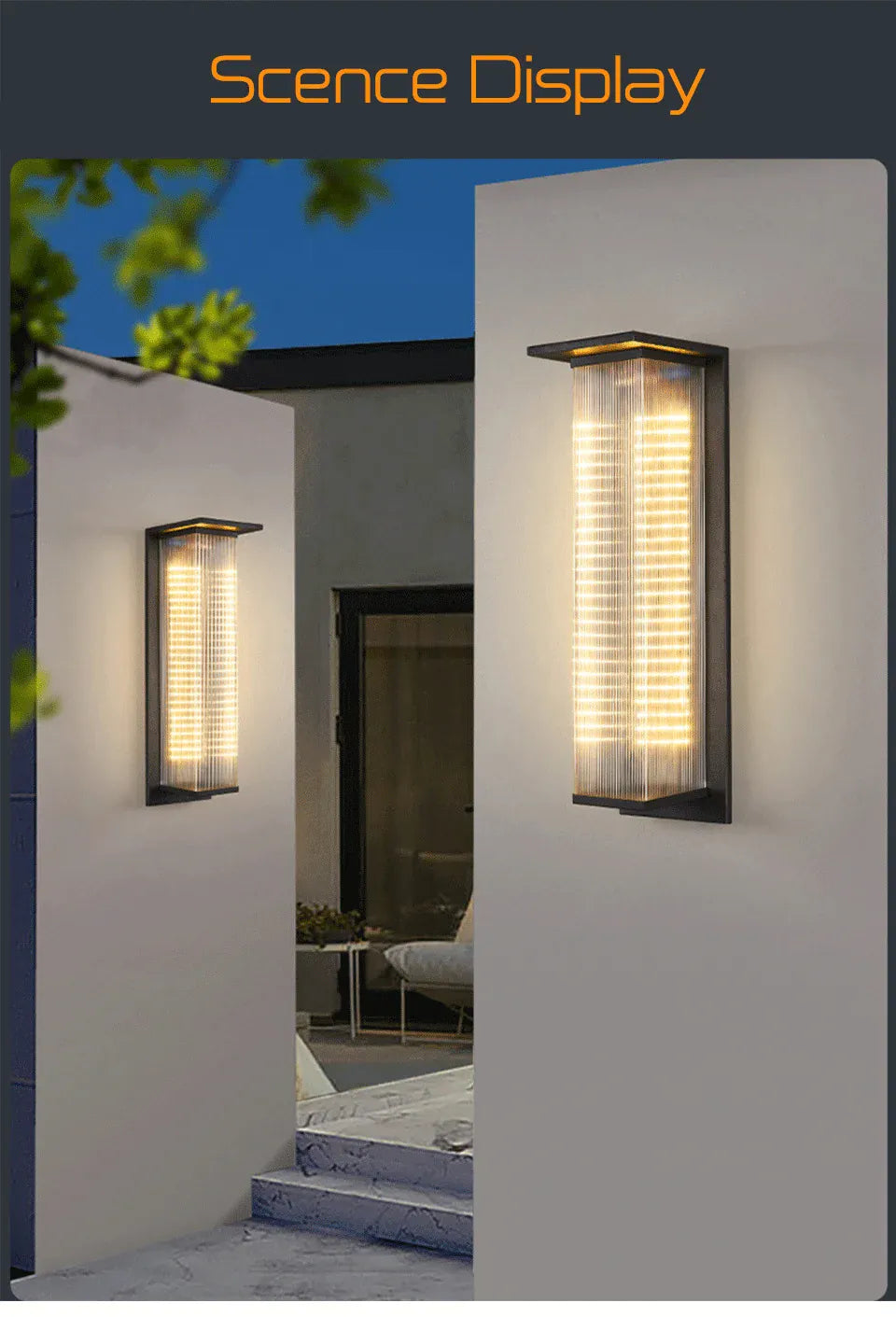 Verthara Premium Solar Dusk-to-Dawn Porch Wall Lantern H60cm