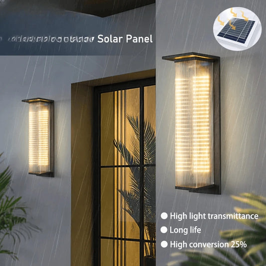 Verthara Premium Solar Dusk-to-Dawn Porch Wall Lantern H60cm