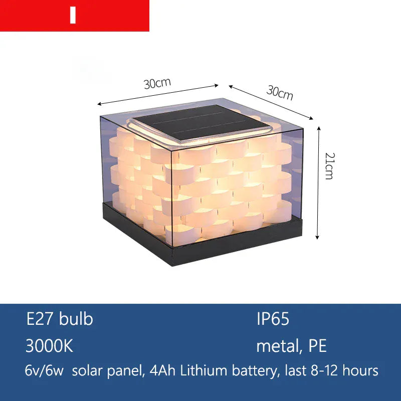 Verthara Premium Solar Garden Lights Pillar Style With Dusk-To-Dawn Sensor – Energy Efficient - IP65 Rated - Outdoor Lighting - Ideal For Pathways - Villa Gates I