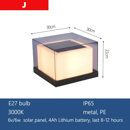 Verthara Premium Solar Garden Lights Pillar Style With Dusk-To-Dawn Sensor – Energy Efficient - IP65 Rated - Outdoor Lighting - Ideal For Pathways - Villa Gates J