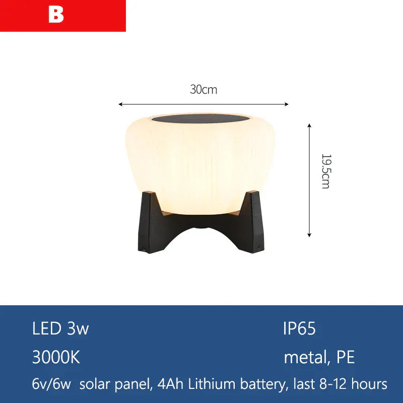 Verthara Premium Solar Garden Lights Pillar Style With Dusk-To-Dawn Sensor – Energy Efficient - IP65 Rated - Outdoor Lighting - Ideal For Pathways - Villa Gates B