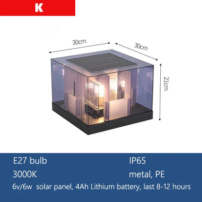 Verthara Premium Solar Garden Lights Pillar Style With Dusk-To-Dawn Sensor – Energy Efficient - IP65 Rated - Outdoor Lighting - Ideal For Pathways - Villa Gates K