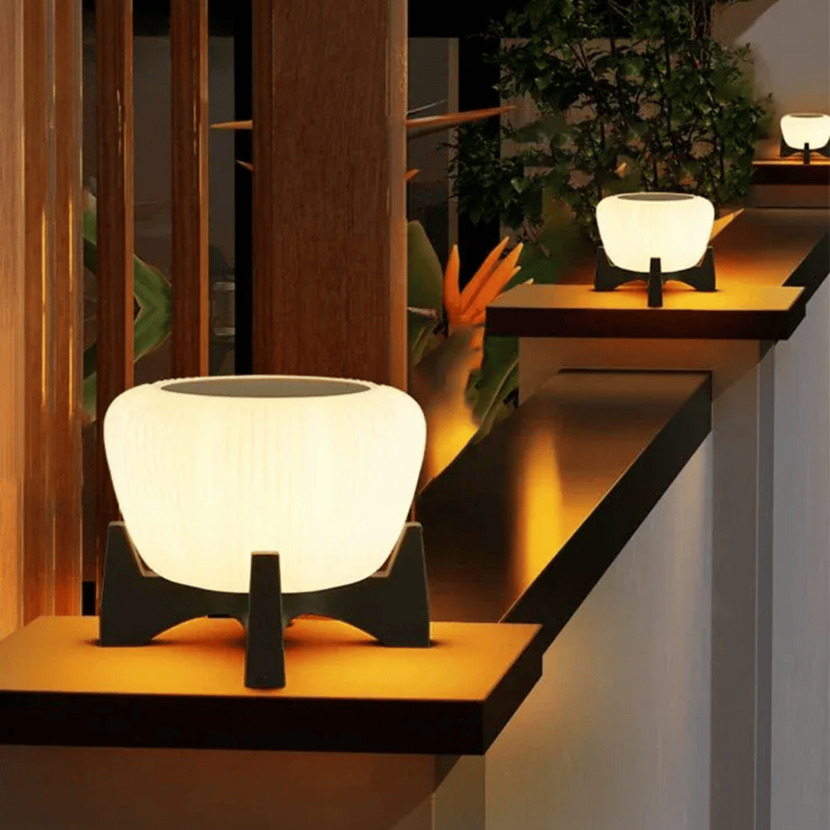 Verthara Premium Solar Garden Lights Pillar Style With Dusk-To-Dawn Sensor – Energy Efficient - IP65 Rated - Outdoor Lighting - Ideal For Pathways - Villa Gates F