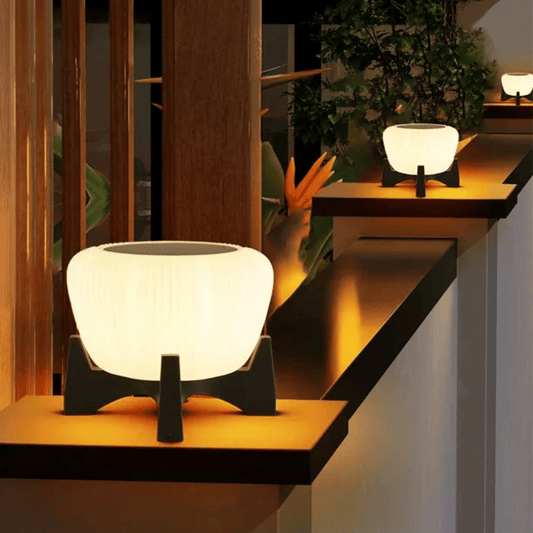 Verthara Premium Solar Garden Lights Pillar Style With Dusk-To-Dawn Sensor – Energy Efficient - IP65 Rated - Outdoor Lighting - Ideal For Pathways - Villa Gates F