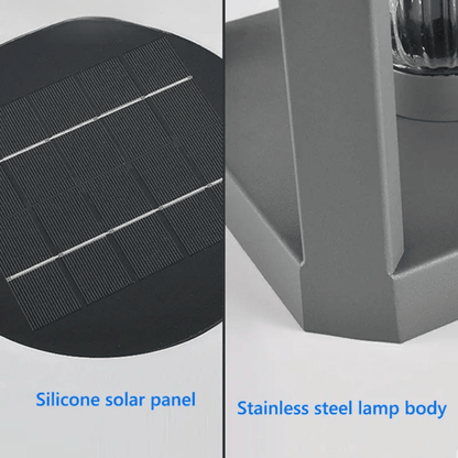 Verthara Premium Solar Garden Lights Pillar Style With Dusk-To-Dawn Sensor – Energy Efficient - IP65 Rated - Outdoor Lighting - Ideal For Pathways - Villa Gates