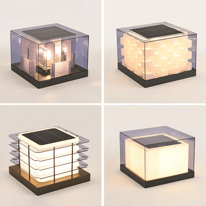 Verthara Premium Solar Garden Lights Pillar Style With Dusk-To-Dawn Sensor – Energy Efficient - IP65 Rated - Outdoor Lighting - Ideal For Pathways - Villa Gates