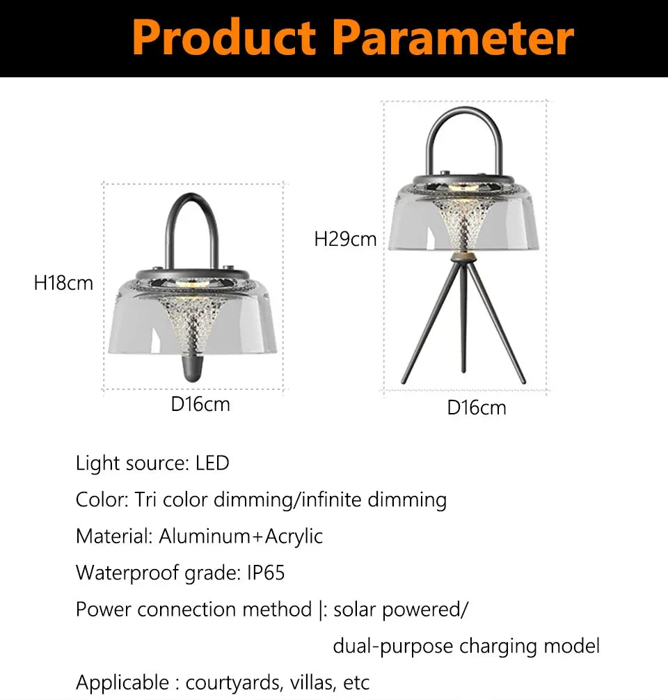 Verthara Premium Solar Hanging Lantern with Handle