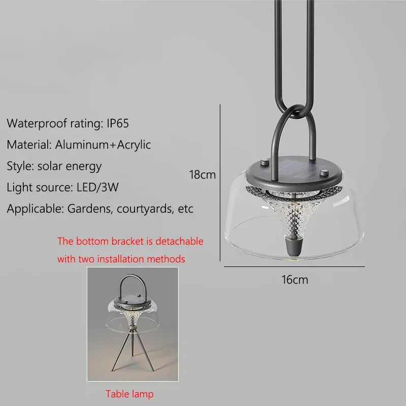 Verthara Premium Solar Hanging Lantern with Handle