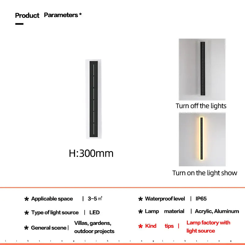 Verthara Premium Solar LED Outdoor Garden Wall Light 60CM / cool  white