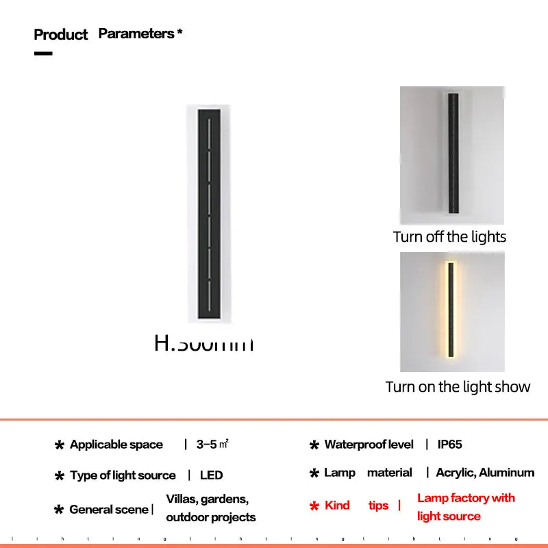 Verthara Premium Solar LED Outdoor Garden Wall Light 80CM / cool  white