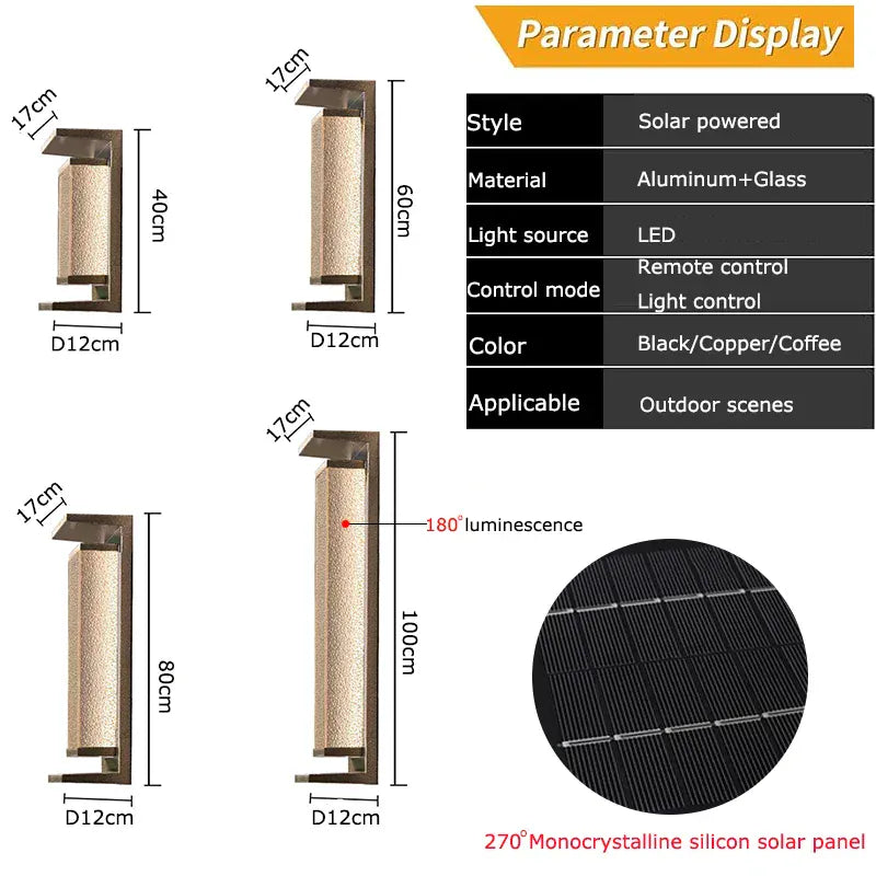 Verthara Premium Solar LED Outdoor Wall Light - Wall-Mounted - Dusk to Dawn - Waterproof - Anti-Rust - Ideal for Patio - Warm White