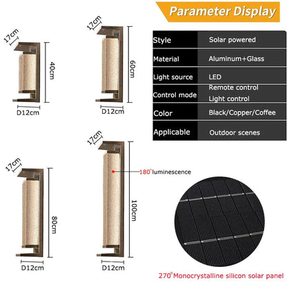 Verthara Premium Solar LED Outdoor Wall Light - Wall-Mounted - Dusk to Dawn - Waterproof - Anti-Rust - Ideal for Patio - Warm White