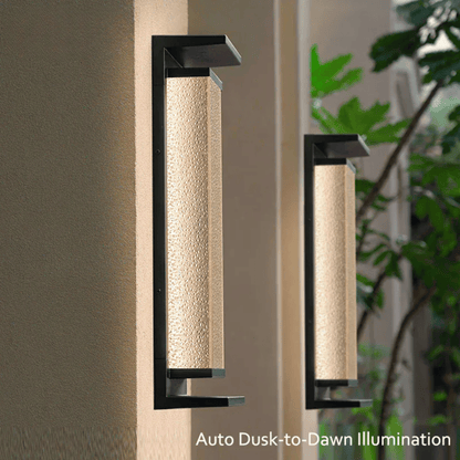 Verthara Premium Solar LED Outdoor Wall Light - Wall-Mounted - Dusk to Dawn - Waterproof - Anti-Rust - Ideal for Patio - Warm White A brown 80cm