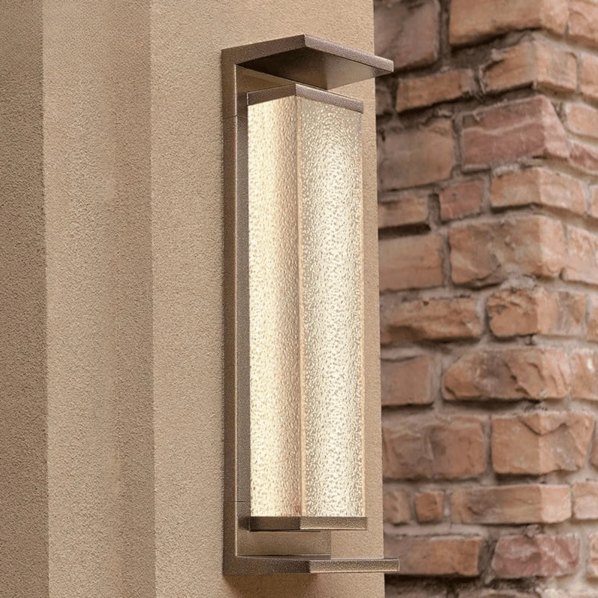 Verthara Premium Solar LED Outdoor Wall Light - Wall-Mounted - Dusk to Dawn - Waterproof - Anti-Rust - Ideal for Patio - Warm White C copper color 100cm