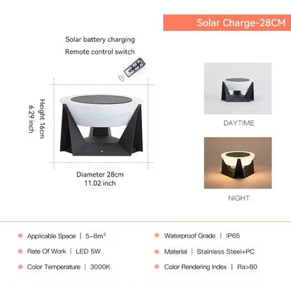 Verthara Premium Solar LED Post Light - Outdoor Column Fixture - IP65 Waterproof - Warm White - Stainless Steel and Acrylic - Stylish Garden Lights