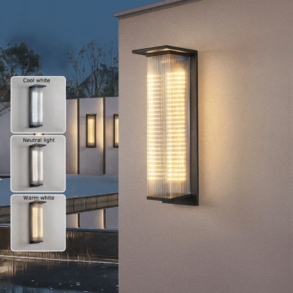 Verthara Premium Solar LED Wall Light - Outdoor Mount - Dusk to Dawn - Waterproof - Anti-Rust - Warm White - Ideal for Patios and Garages Default